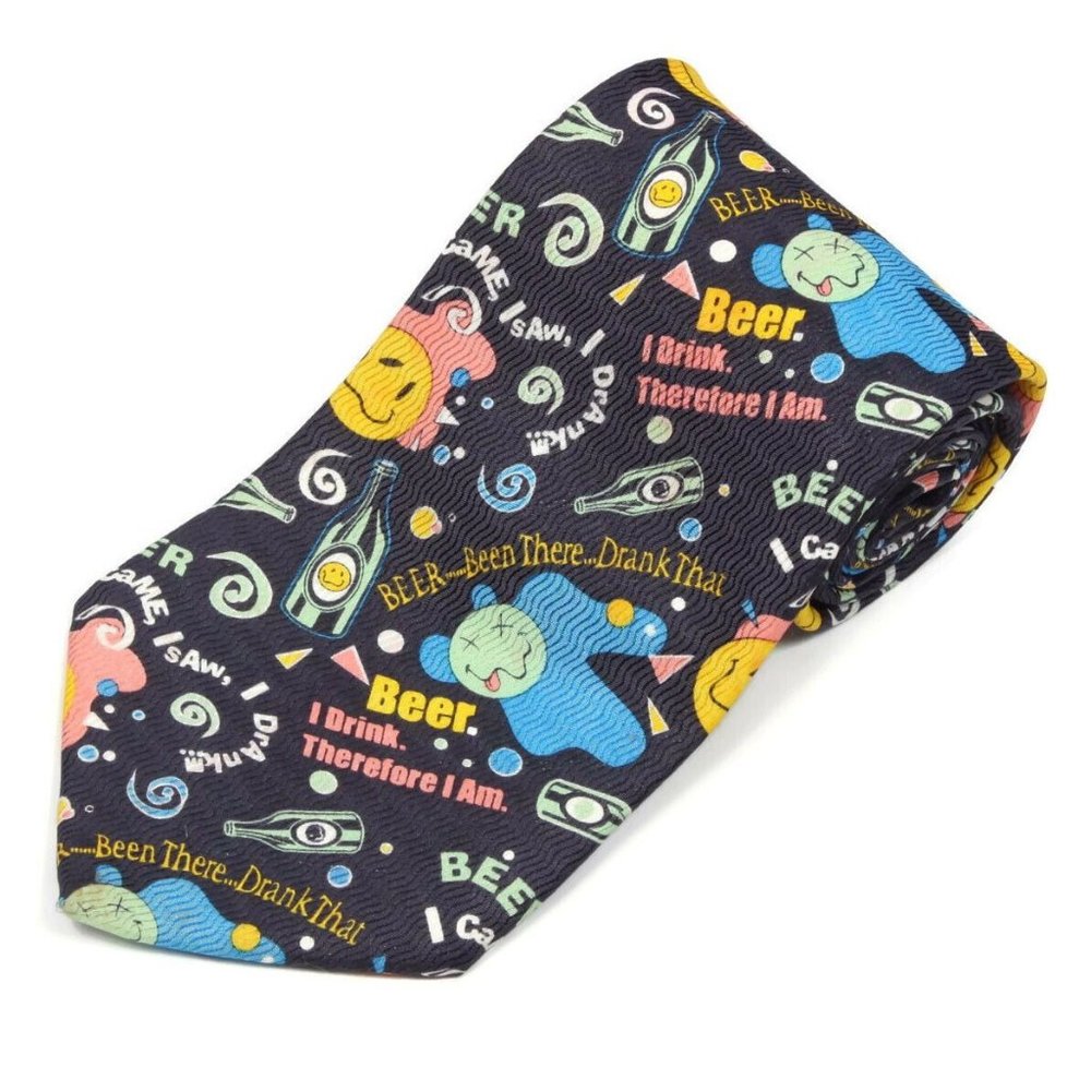 JONATHAN ROGERS Beer Liquor Hangover Party Men's Silk Neck Tie